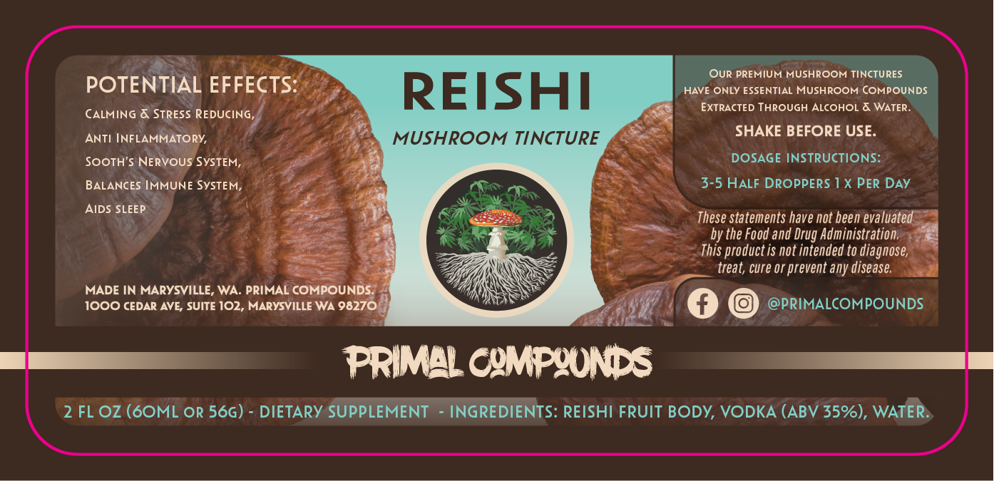 Primal Compounds 2oz Tincture Labels
