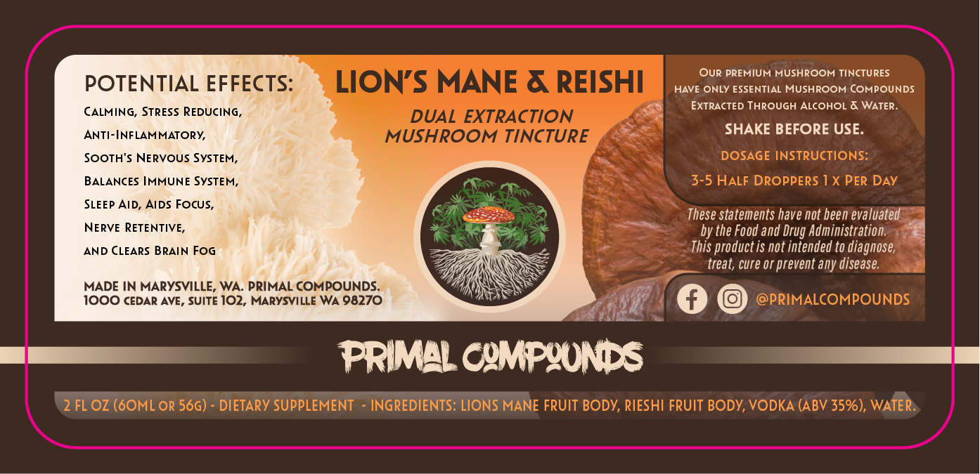 Primal Compounds 2oz Tincture Labels