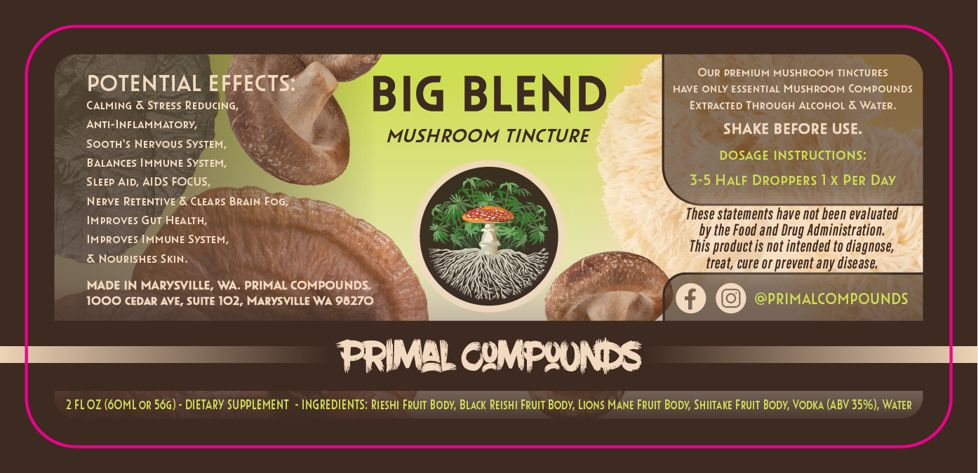 Primal Compounds 2oz Tincture Labels