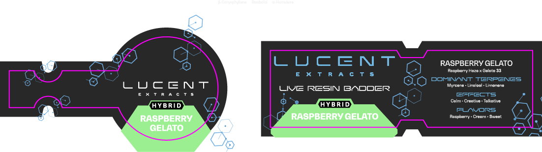 Lucent Dab Jar & Box Label