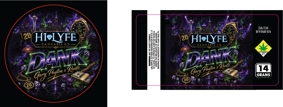 Hi-Lyfe 14g Jar & Lid Labels