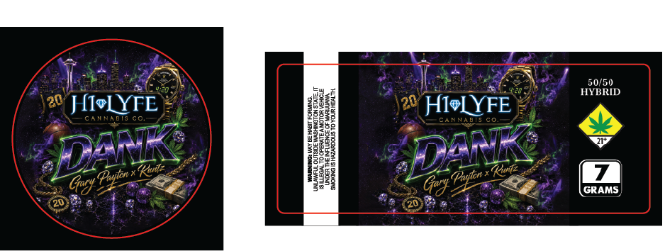 Hi-Lyfe 7g Jar & Lid Labels
