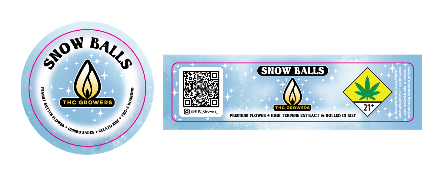 Snow Balls Jar Label + Lid