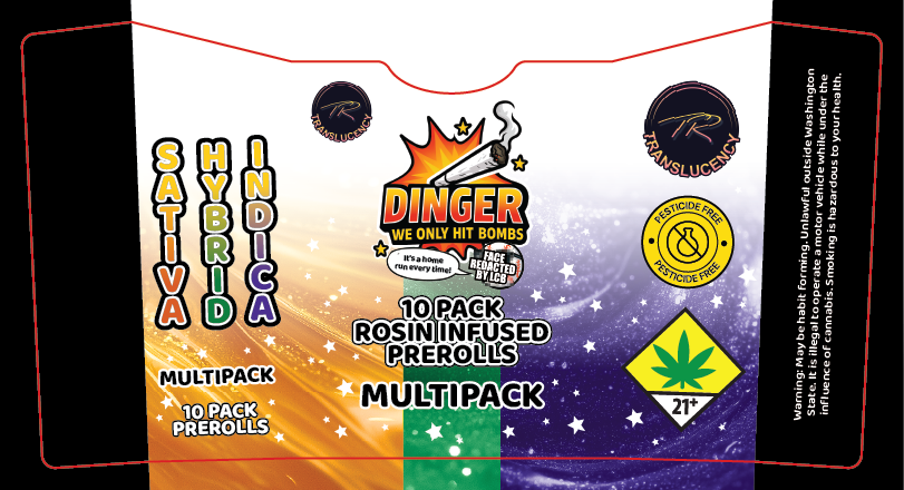 Dingers 10 Pack Rosin Infused Preroll Labels