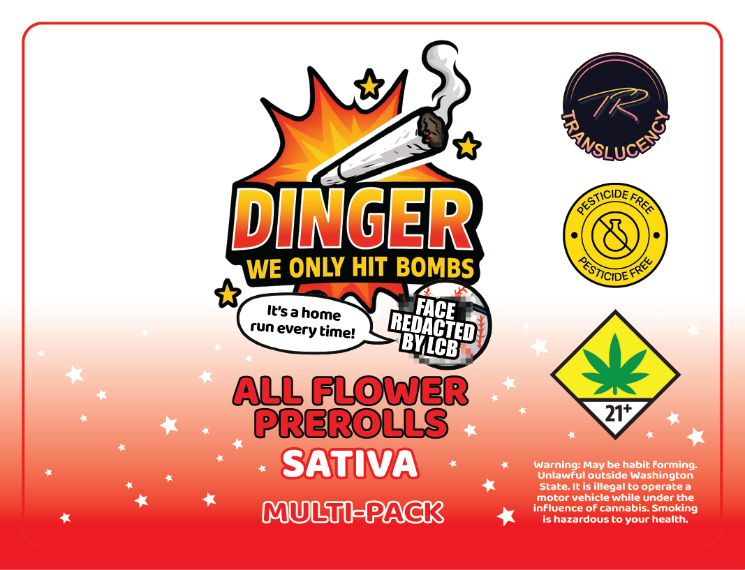 Dingers Preroll Jar Label
