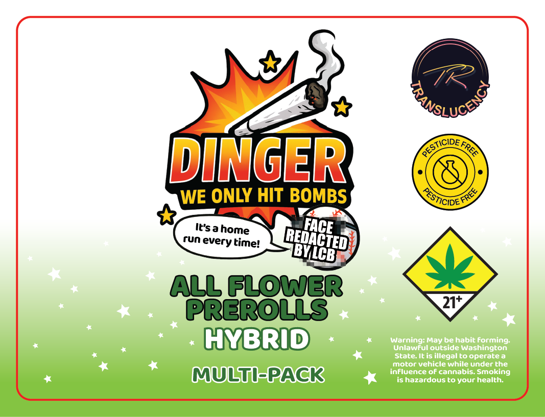 Dingers Preroll Jar Label