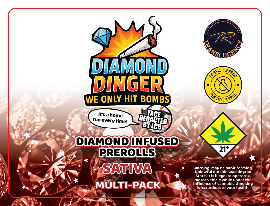Dingers Preroll Jar Label