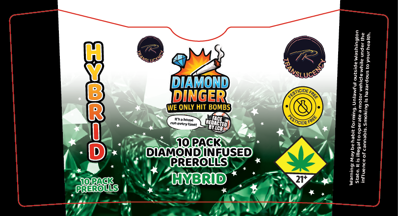 Dingers 10 Pack Diamond Infused Preroll Labels