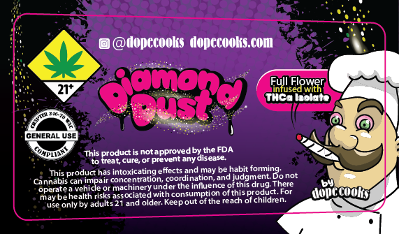 Dope Cooks Diamond Dust Preroll Labels