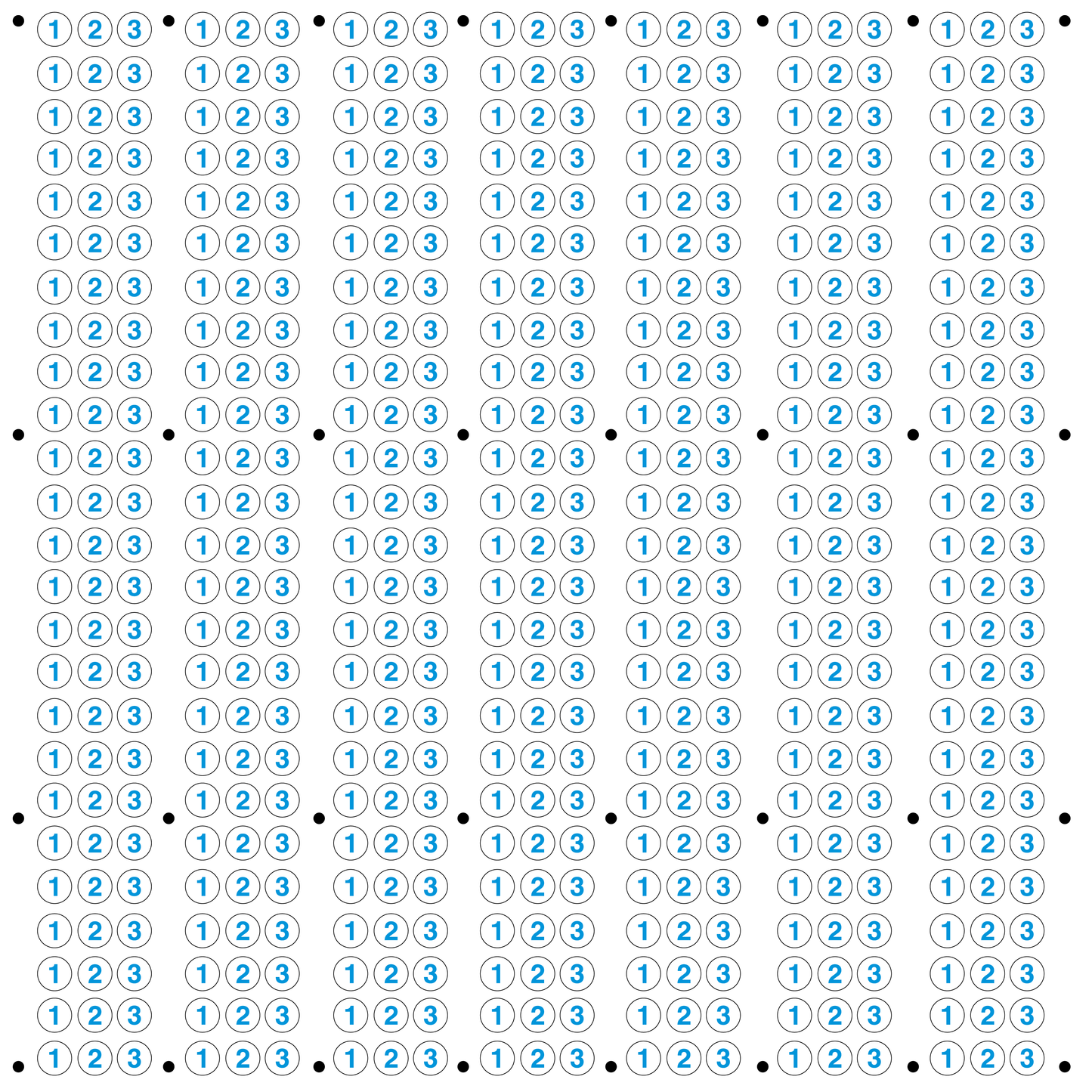 1-3 Blue Stickers