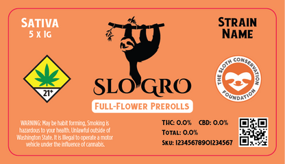Slo Gro 5x1g Preroll Pack Label Horizontal