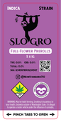 Slo Gro 5x1g Preroll Pack Label Vertical