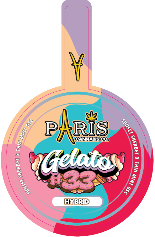Paris Round Lid Label with Tab 28g
