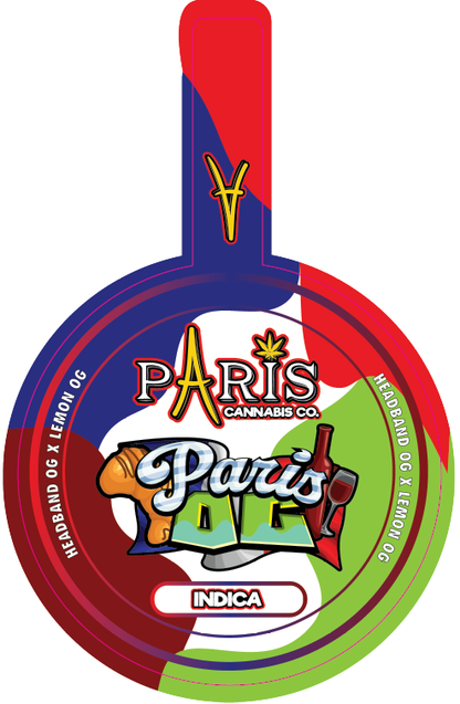 Paris Round Lid Label with Tab 28g