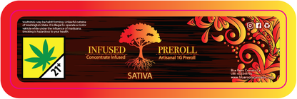 Blue Roots Infused Joint Tube Labels