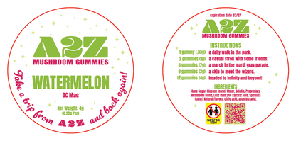 AZ - A2Z Shrooms Labels (Front and Back set)
