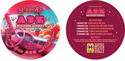 AZ - A2Z Shrooms Labels (Front and Back set)