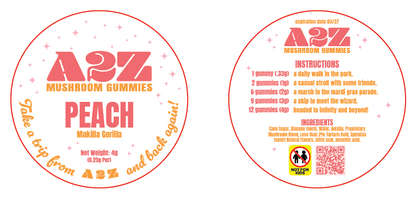 AZ - A2Z Shrooms Labels (Front and Back set)