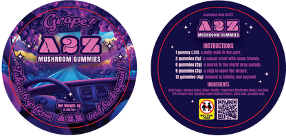 AZ - A2Z Shrooms Labels (Front and Back set)
