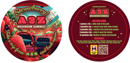 AZ - A2Z Shrooms Labels (Front and Back set)