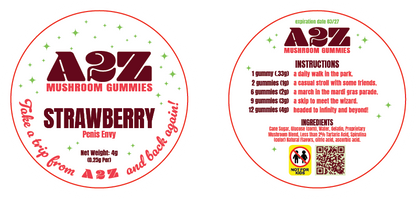 AZ - A2Z Shrooms Labels (Front and Back set)