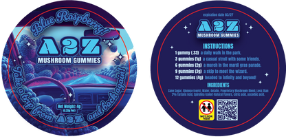 AZ - A2Z Shrooms Labels (Front and Back set)