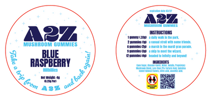 AZ - A2Z Shrooms Labels (Front and Back set)