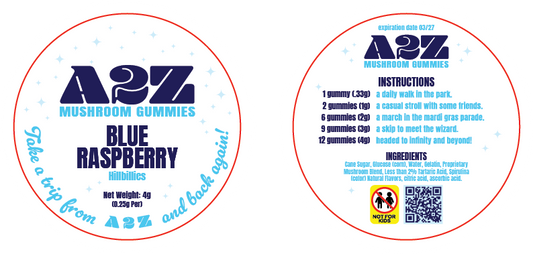 AZ - A2Z Shrooms Labels (Front and Back set)