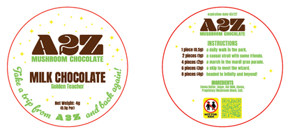 AZ - Chocolate Bar Round Labels (Front and Back Set)