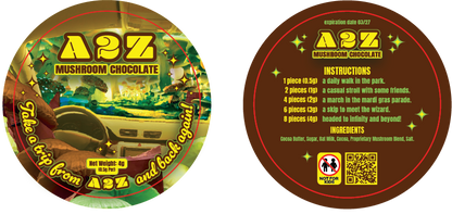 AZ - Chocolate Bar Round Labels (Front and Back Set)