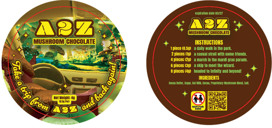 AZ - Chocolate Bar Round Labels (Front and Back Set)