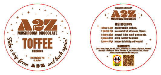 AZ - Chocolate Bar Round Labels (Front and Back Set)