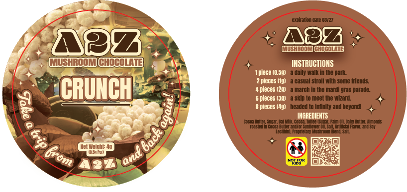 AZ - Chocolate Bar Round Labels (Front and Back Set)