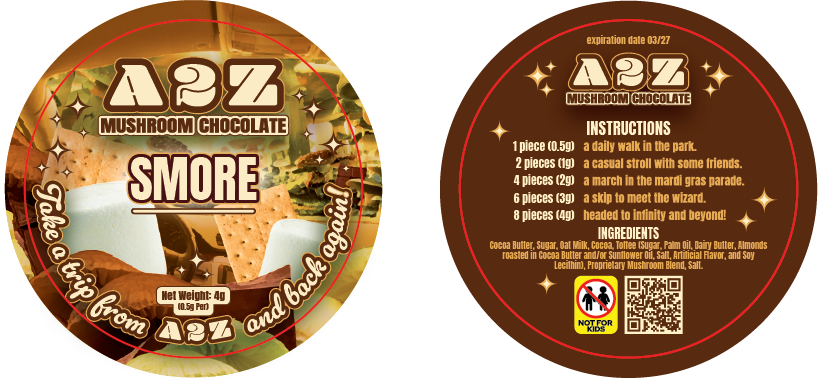 AZ - Chocolate Bar Round Labels (Front and Back Set)