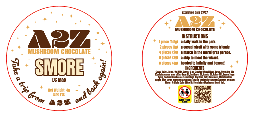 AZ - Chocolate Bar Round Labels (Front and Back Set)