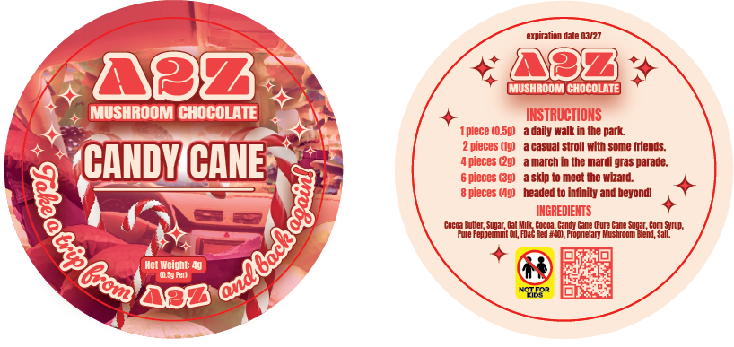 AZ - Chocolate Bar Round Labels (Front and Back Set)
