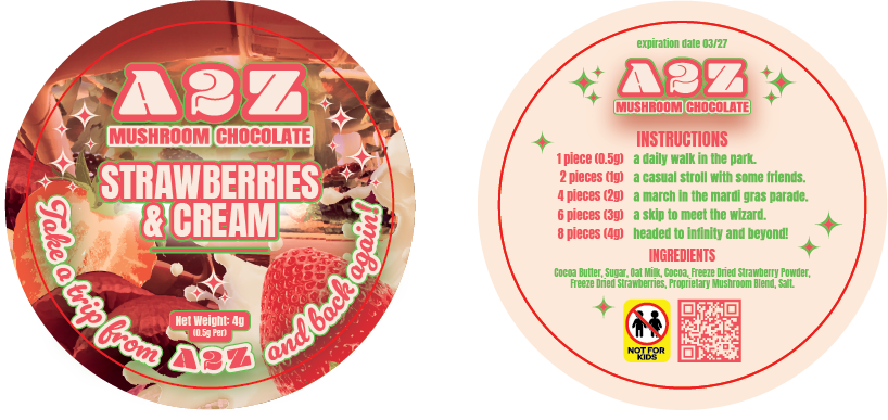 AZ - Chocolate Bar Round Labels (Front and Back Set)