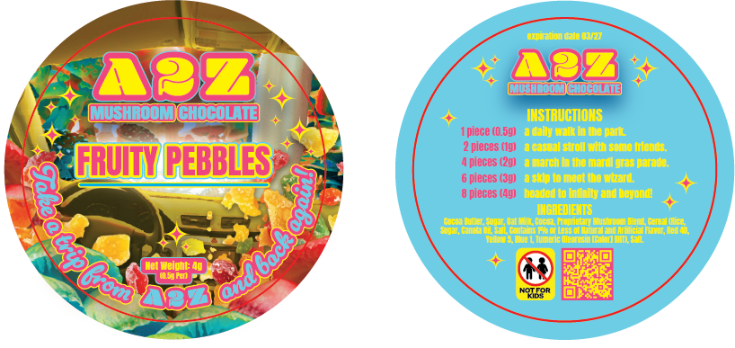 AZ - Chocolate Bar Round Labels (Front and Back Set)