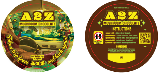 Chocolate Bar Round Labels (Front and Back Set)