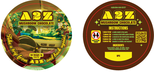 Chocolate Bar Round Labels (Front and Back Set)