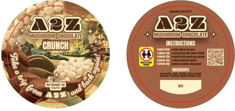 Chocolate Bar Round Labels (Front and Back Set)