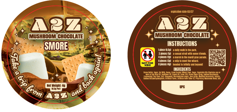 Chocolate Bar Round Labels (Front and Back Set)