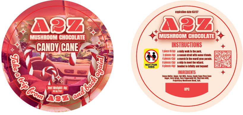 Chocolate Bar Round Labels (Front and Back Set)