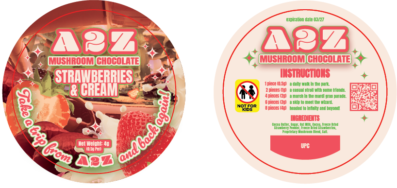 Chocolate Bar Round Labels (Front and Back Set)