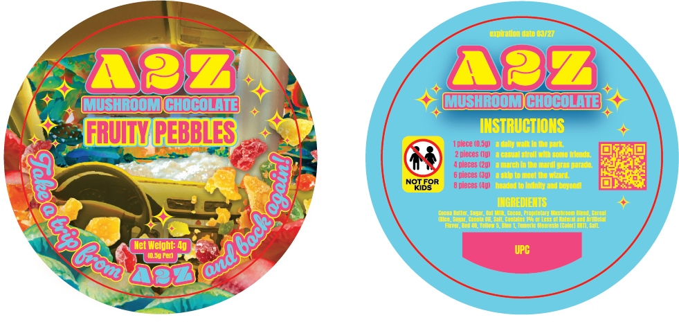 Chocolate Bar Round Labels (Front and Back Set)