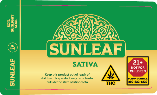 MN - Sunleaf 1g Preroll Labels