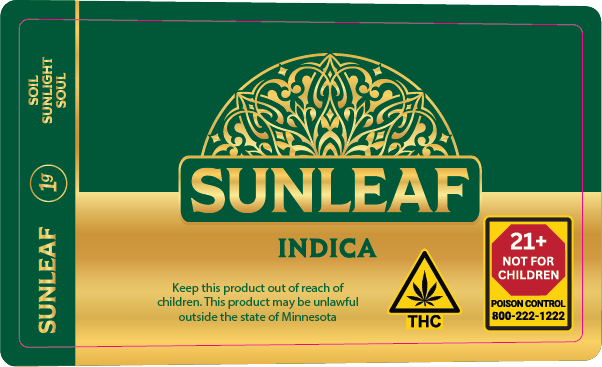 MN - Sunleaf 1g Preroll Labels
