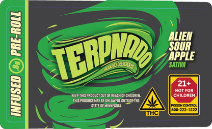MN - Terpnado 0.8g Single Preroll Label