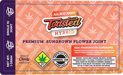 Toasted Sungrown Preroll Labels