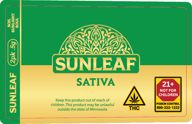 MN - Sunleaf 2 Pack 0.5g Preroll Labels